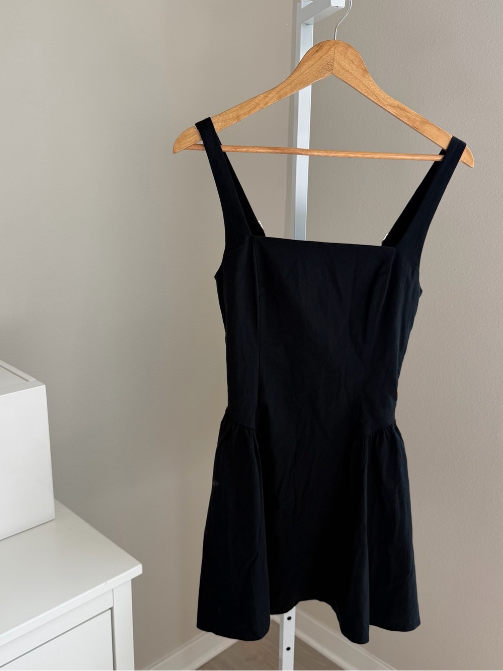 Abercrombie Mila Black Square-Neck Mini Dress